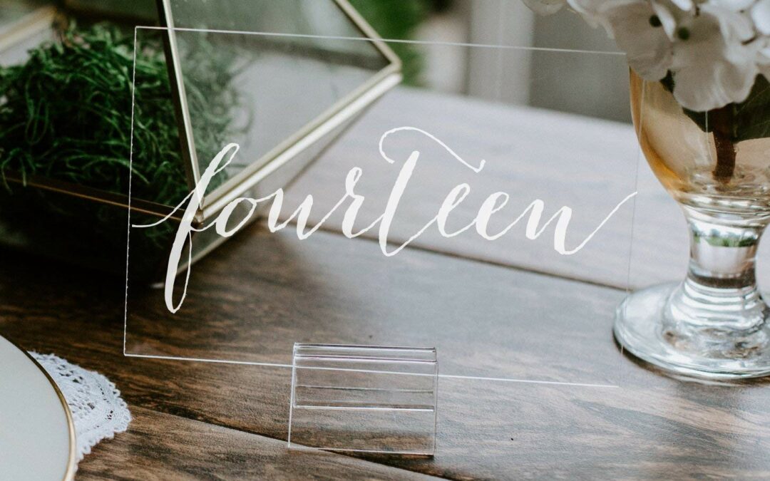 Acrylic Calligraphy Table Numbers