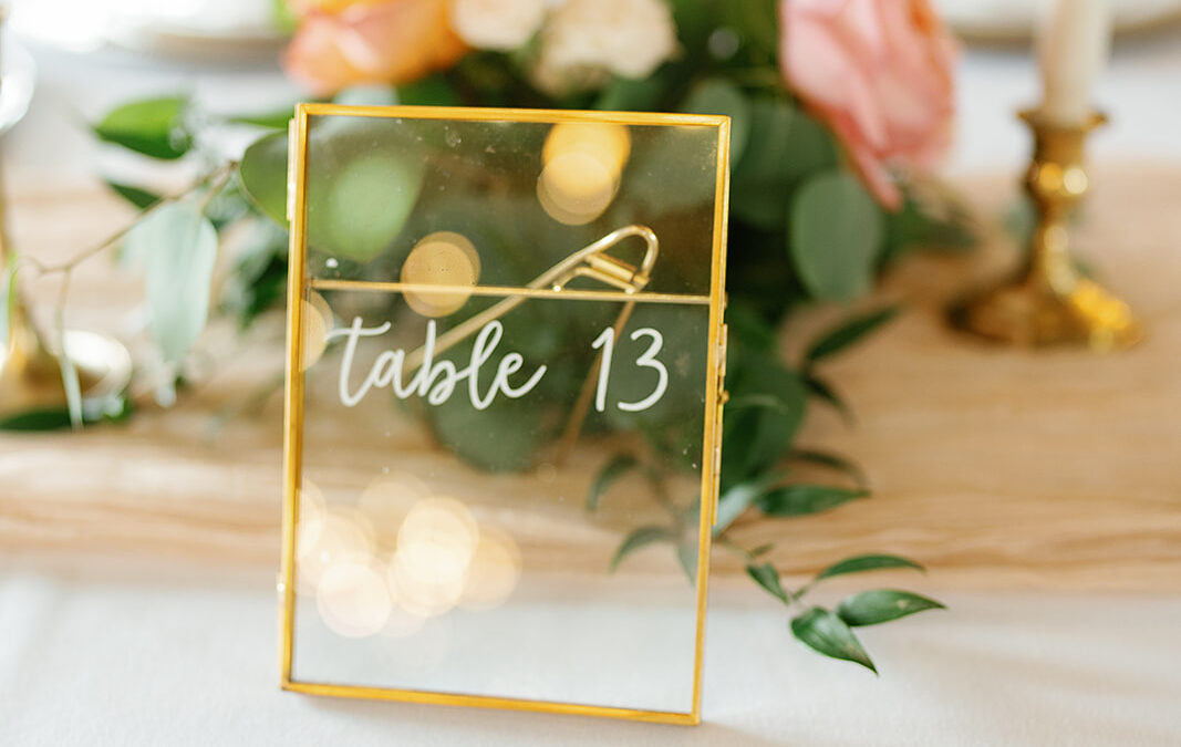 Pressed Glass Table Number