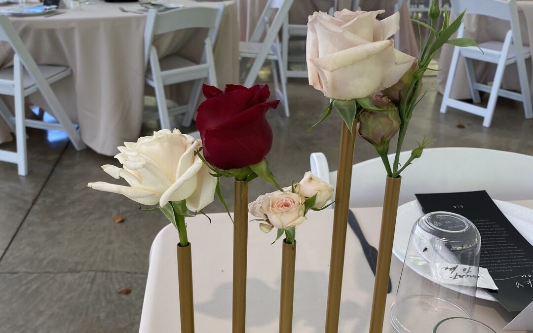 Gold Metal Multi-Bud Vase